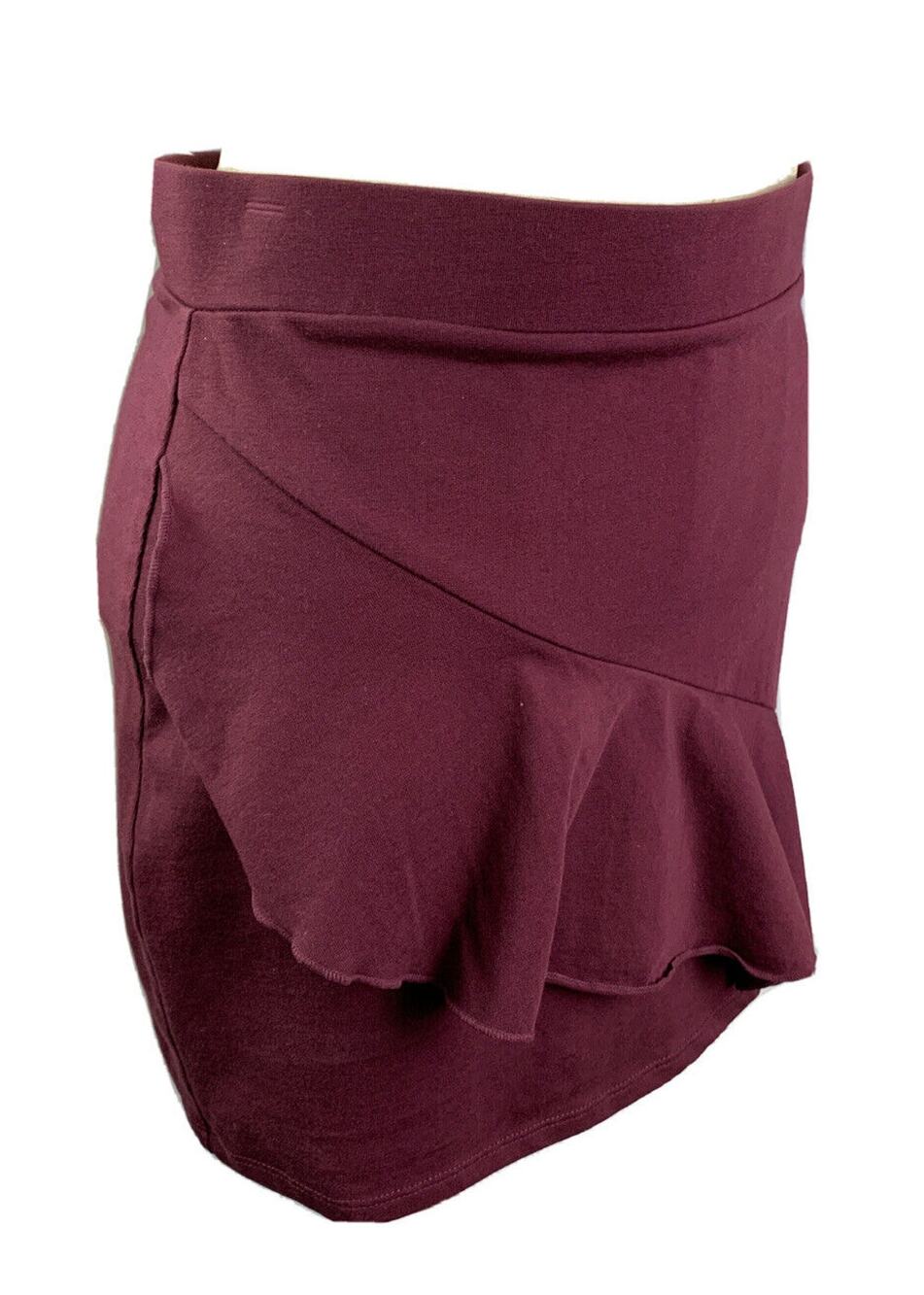 Medium Forever 21 Burgundy Red Pull On Mini Skirt Fittedโ Ruffle Detail